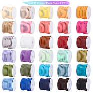 Faux Suede Cord, Faux Suede Lace, for Jewelry Making, Mixed Color, 4x1.5mm, about 5m/roll, 30colors, 1roll/color, 30rolls/set(LW-PH0002-17)