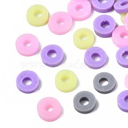 Handmade Polymer Clay Beads, Heishi Beads, Disc/Flat Round, Mixed Color, 4x0.5~1.5mm, Hole: 1.5mm, about 66600pcs/1000g(CLAY-N011-40-05)