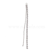 Brass Crystal Rhinestone Cup Chain Big Pendants, Tassel Pendant, with Ball Chain, Platinum, 76x3x2mm, Hole: 2mm(KK-A167-05P)