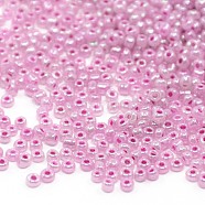 Glass Seed Beads, Ceylon, Round, Medium Orchid, 2mm, Hole: 1mm, about 30000pcs/pound(SEED-A011-2mm-155)