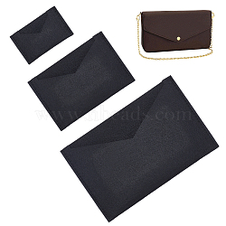 WADORN 3Pcs 3 Style Wool Felt Envelope Purse Insert Organizer, for Crossbody Bag Making, Black, 5.8~14.9x9~21.9x0.35cm, 1pc/style(FIND-WR0006-70A)