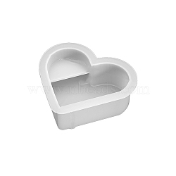 Food Grade DIY Display Silicone Molds, Resin Casting Molds, Heart, 64x51x21mm(PW-WG1E8A2-03)