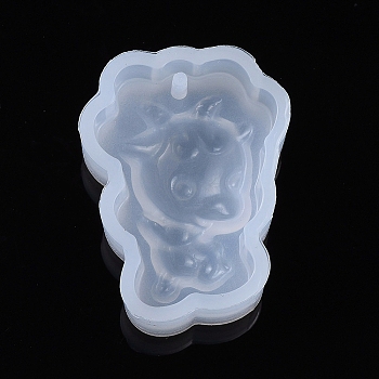 Chinese Zodiac Pendant Silicone Molds, Resin Casting Molds, For UV Resin, Epoxy Resin Jewelry Making, Sheep, 28.5x21x10mm, Inner Size: 27x20mm