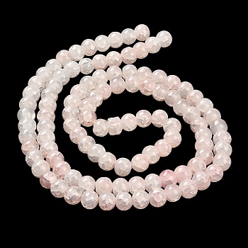 Baking Painted Crackle Glass Beads Strands, Round, Lavender Blush, 8mm, Hole: 1.3~1.6mm, about 109pcs/strand, 30.71''(78cm)