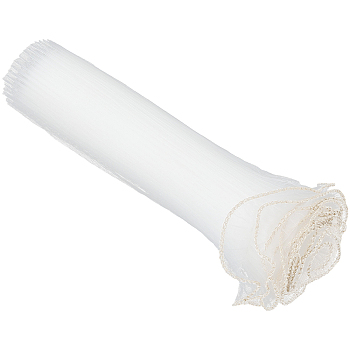 Wrinkled Wavy Gauze Yarn Flower Bouquets Wrapping Packaging, Suitable for Valentine's Day Gift Giving Decoration, Snow, 280x1.5mm, 3.8m/set