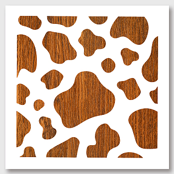 PET Hollow Out Drawing Painting Stencils, for DIY Scrapbook, Photo Album, Cow Pattern, 300x300mm