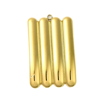 Ion Plating(IP) 304 Stainless Steel Pendants, Rectangle Charm, Real 18K Gold Plated, 39x23x2mm, Hole: 1.6mm