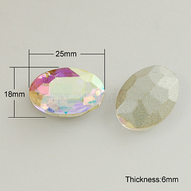 25mm Colorful Oval Glass Rhinestone Cabochons