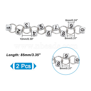 Cube with Number Acrylic Pendant Knitting Row Counter Chains(HJEW-AB00469)-2