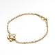 Golden Plated Brass Cubic Zirconia Cup Chain Bracelets(BJEW-H0001-04G)-1
