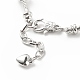 Alliage coeur cadenas et clé squelette bracelet européen avec chaînes de serpent(BJEW-JB08043)-7