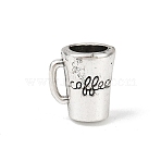 Tibetan Style Alloy Pendants, Coffee Cup Charms, Antique Silver, 9x8x6.5mm, Hole: 4x1mm(FIND-Z106-02AS-01)