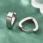 201 Stainless Steel Hoop Earrings, Heart, with 304 Stainless Steel Pin, Stainless Steel Color, 14.5x14.5x4mm(EJEW-T056-02P)