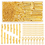DIY Jewelry Making Finding Kits, Including Iron Slide On End Clasp Tubes & Chain Extender, Brass Jump Rings, Zinc Alloy Lobster Claw Clasps, Mixed Color, 5.5~6x10~40x4mm, Hole: 1mm, 3mm Inner Diameter, 7 styles, 20pcs/style, 140pcs(DIY-PH0021-96)