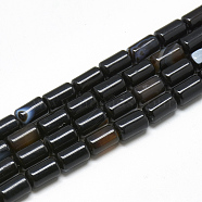 Dyed Natural Black Agate Bead Strands, Column, 10~11x6mm, Hole: 1mm, about 40pcs/strand, 15.7 inch(G-T078-06)