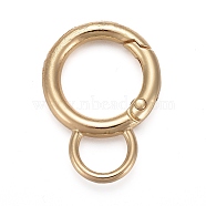 Alloy Key Clasps, Spring Gate Rings, Cadmium Free & Lead Free, Golden, 33x24x3.5mm, Hole: 9x7mm(X-KEYC-H109-03C-G)