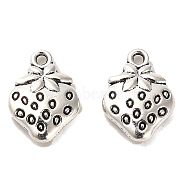 Tibetan Style Alloy Pendants, Cadmium Free & Lead Free, Strawberry, Antique Silver, 15x11x3mm, Hole: 1.4mm, about 746pcs/1000g(FIND-C043-017AS)