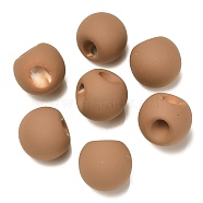 Rubberized Acrylic Beads, Round, Top Drilled, Camel, 18x18x18mm, Hole: 3mm(OACR-G012-05G)