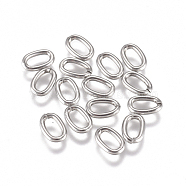 304 Stainless Steel Jump Rings, Open Jump Rings, Oval, Stainless Steel Color, 18 Gauge, 6x4x1mm, Inner Diameter: 4x2mm(STAS-L234-144C)
