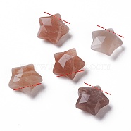 Natural Sunstone Charms, Star, Faceted, 13~13.5x14~14.5x6~6.5mm, Hole: 0.8mm(X-G-H241-04B)