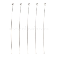 Brass Ball Head Pins, Silver Color Plated, Size: about 0.6mm thick(22 Gauge), 40mm long, head: 1.5mm(RP0.6X40mm-S)