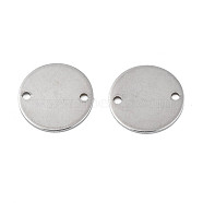 304 Stainless Steel Connector Charms, Stamping Blank Tag, Flat Round, Stainless Steel Color, 16x1mm, Hole: 1.6mm(STAS-N095-116F-01)