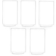 Acrylic Craft Blank Photo Frame Stand, Rectangle Acrylic Sign Holders, with Round Base, Clear, 70x60x2mm, 5pcs/set(ZXFQ-PW0003-02C)