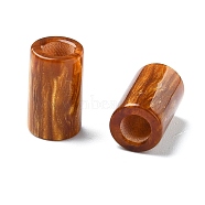 Resin European Beads, Large Hole Column Beads, Saddle Brown, 15x9x9mm, Hole: 5mm(RESI-U008-01A)