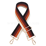 Stripe Pattern Cotton Fabric Bag Straps, with Alloy Swivel Clasps, Bag Replacement Accessories, Dark Orange, 72~128x5cm(FIND-WH0001-56B)