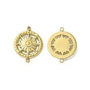 304 Stainless Steel Connector Charms, Flat Round Links, Real 14K Gold Plated, 16x12.5x2mm, Hole: 1mm(STAS-L269-037G)