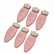 Faux Suede Patches, Costume Ornament Accessories, for Magic Tape Hair Clip Making, Carrot, Pink, 49x17.5x3mm(FIND-R075-20)