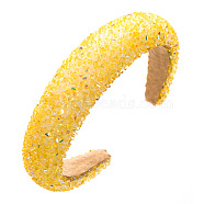 Resin Sponge Hair Bands, Wide Hair Accessories for Women Girls, Gold, 140x120mm(PW-WG93054-04)