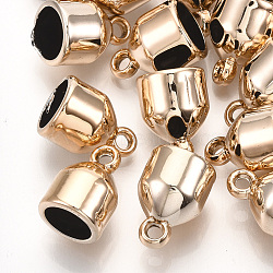 UV Plating ABS Plastic Cord Ends, End Caps, Rose Gold, 14x10mm, Hole: 1.8mm, Inner Diameter: 8mm(X-CCB-S162-12RG)