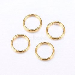 304 Stainless Steel Open Jump Rings, Golden, 6x0.9mm, Inner Diameter: 4mm(X-STAS-O098-01G-19)