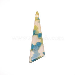 Acrylic Pendants, Triangle, Cadet Blue, 40x10.5x2.5mm, Hole: 1mm(MACR-TAC0001-04B)