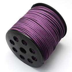 Eco-Friendly Faux Suede Cord, Faux Suede Lace, Purple, 3.0x1.4mm, about 98.42 yards(90m)/roll(LW-R007-3.0mm-1065)