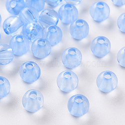 Transparent Acrylic Beads, Round, Cornflower Blue, 6x5mm, Hole: 1.8mm, about 440pcs/50g(X-MACR-S370-A6mm-749)