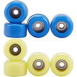 Plastic Skateboard Wheels, with Bearing Steel, Mixed Color, 7.5x4.5mm, Hole: 1.4mm, 8pcs/box(AJEW-FG0001-77A)