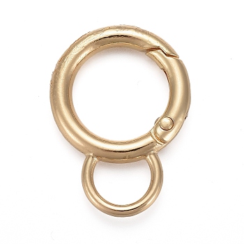 Alloy Key Clasps, Spring Gate Rings, Cadmium Free & Lead Free, Golden, 33x24x3.5mm, Hole: 9x7mm