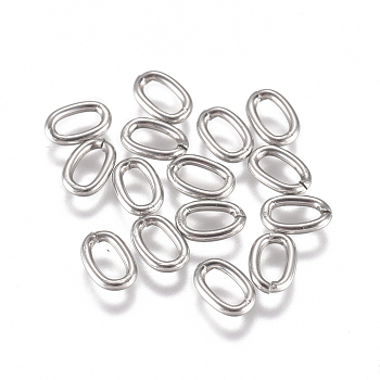 304 Stainless Steel Jump Rings, Open Jump Rings, Oval, Stainless Steel Color, 18 Gauge, 6x4x1mm, Inner Diameter: 4x2mm
