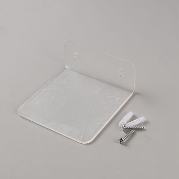Acrylic Floating Hanging Shelves, Wall Mounted Display Stands for Speakers, Action Figures, Cameras, Mini Flower Pots Storage, Square, Clear, 10.3x10x4.3cm