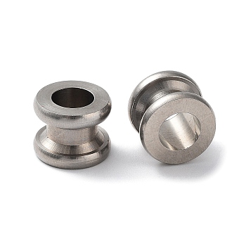 303 Stainless Steel Beads, Large Hole Beads, Column, Stainless Steel Color, 13x10mm, Hole: 7mm