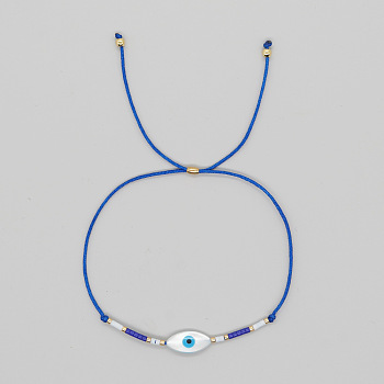 Natural Shell Evil Eye Bracelets, Minimalist Design Glass Beaded Bracelets for Women, Perfect Gift