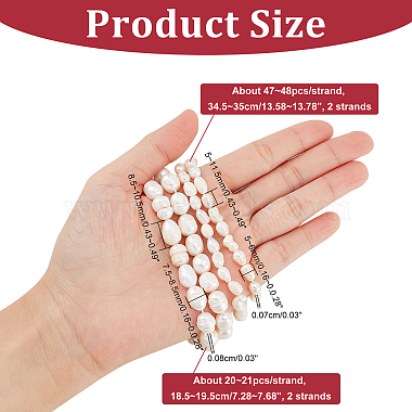 4Strands 2 Styles Natural Cultured Freshwater Pearl Beads Strands(PEAR-NB0001-64)-2