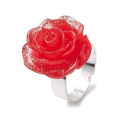 Fingerringe aus Harz mit Glitzerpulver und Rosen(RJEW-JR00731-02)-4