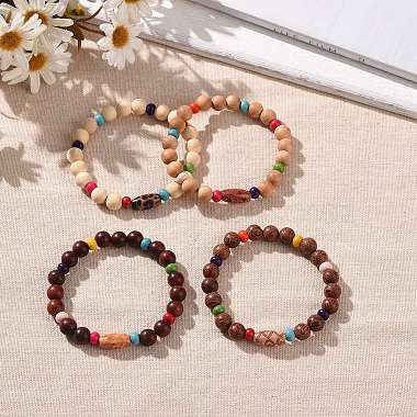 ensembles de bracelets en perles de bois(BJEW-JB09067)-6