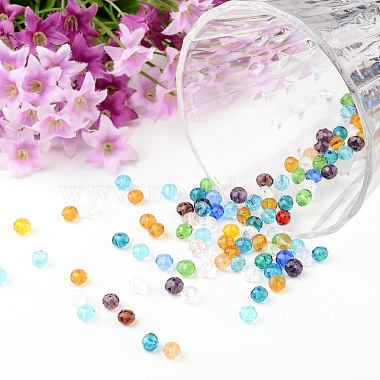 Faceted Rondelle Transparent Glass Beads(GLAA-R152-6mm-M1)-2