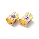 Brass Enamel Evil Eye Beads(KK-P222-02G)-3