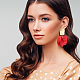 ANATTASOUL 4 Pairs 4 Colors Exquisite Acrylic Petaline Dangle Stud Earrings(EJEW-AN0002-10)-5
