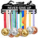 Word Never Give Up Fashion Iron Medal Hanger Holder Display Wall Rack(ODIS-WH0021-339)-1